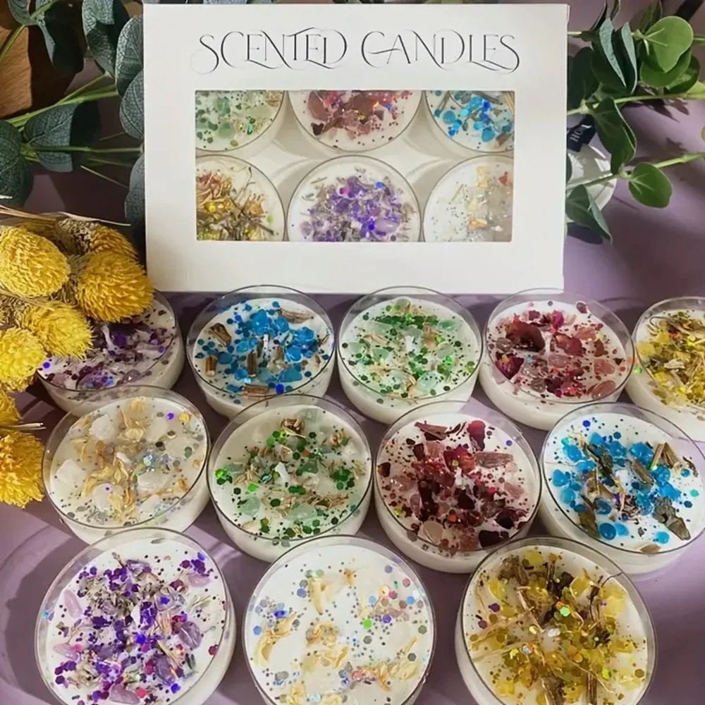 Candles Set 6 - Multicolor  Ocean Breeze Scented